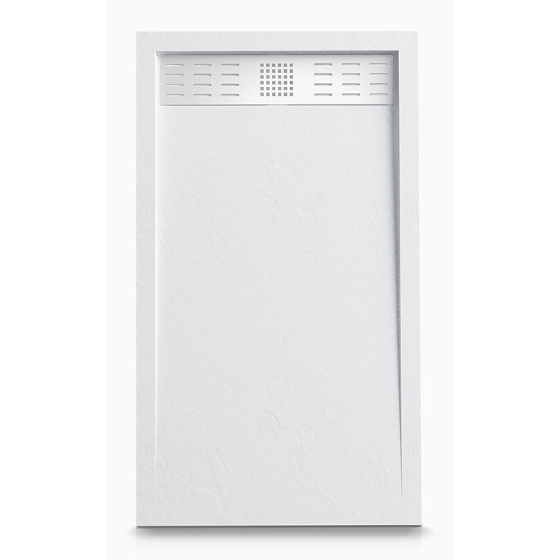 Receveur de douche 100x140, 160, 200 cm. Grille blanche, Composite Blanc, Jungle