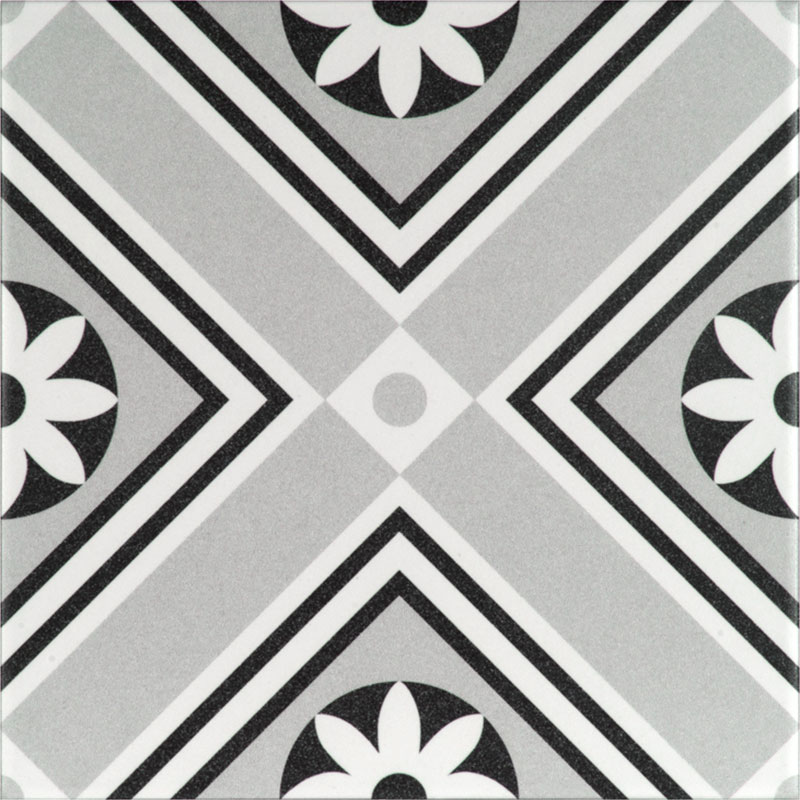 Carrelage mur et sol 20x20 cm imitation carreau de ciment, La Madeleine, Rosalie