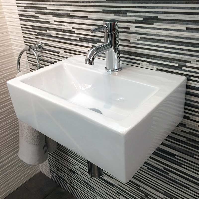 Lave main gain de place 43x32.5 cm, céramique, Pure