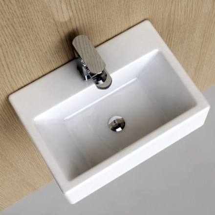 Lave main gain de place 43x32.5 cm, céramique, Pure