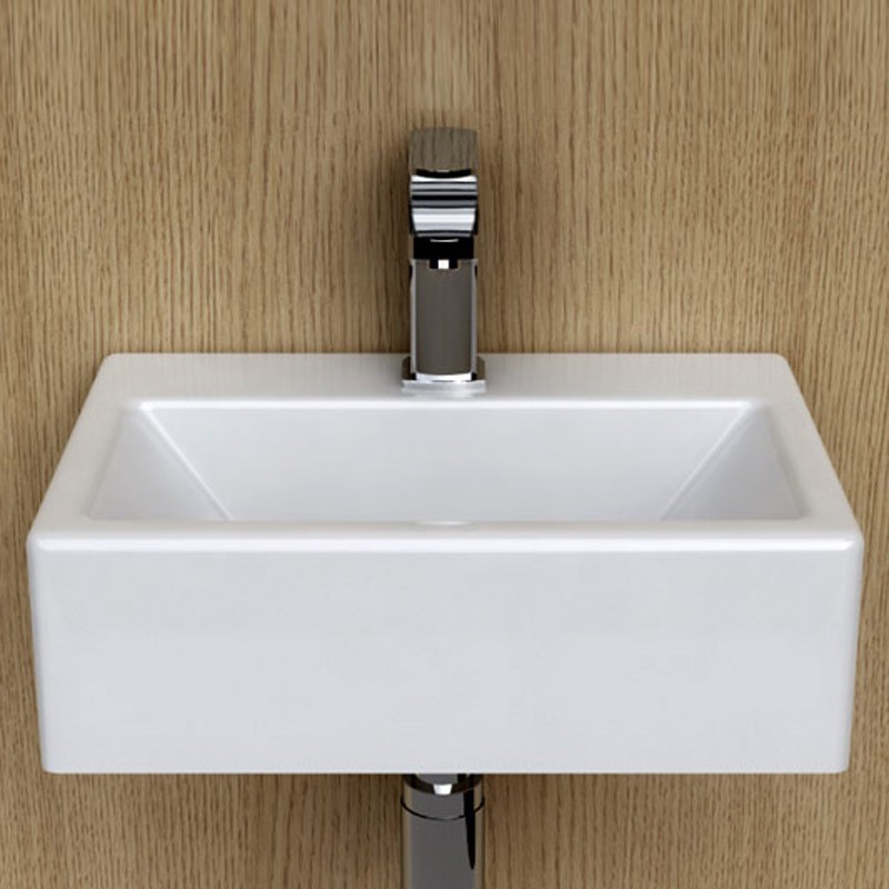 Lave main gain de place 43x32.5 cm, céramique, Pure