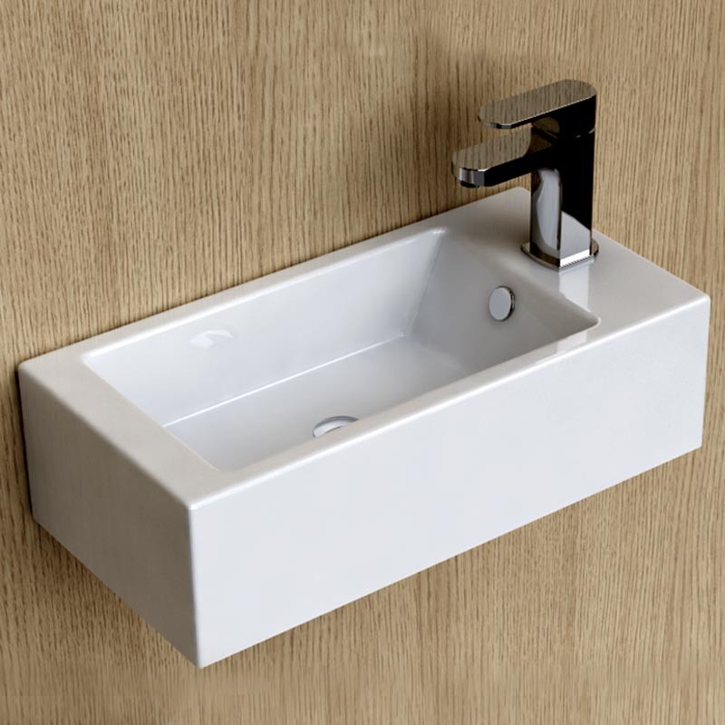 Lave-mains gain de place 50x25 cm, céramique, Pure