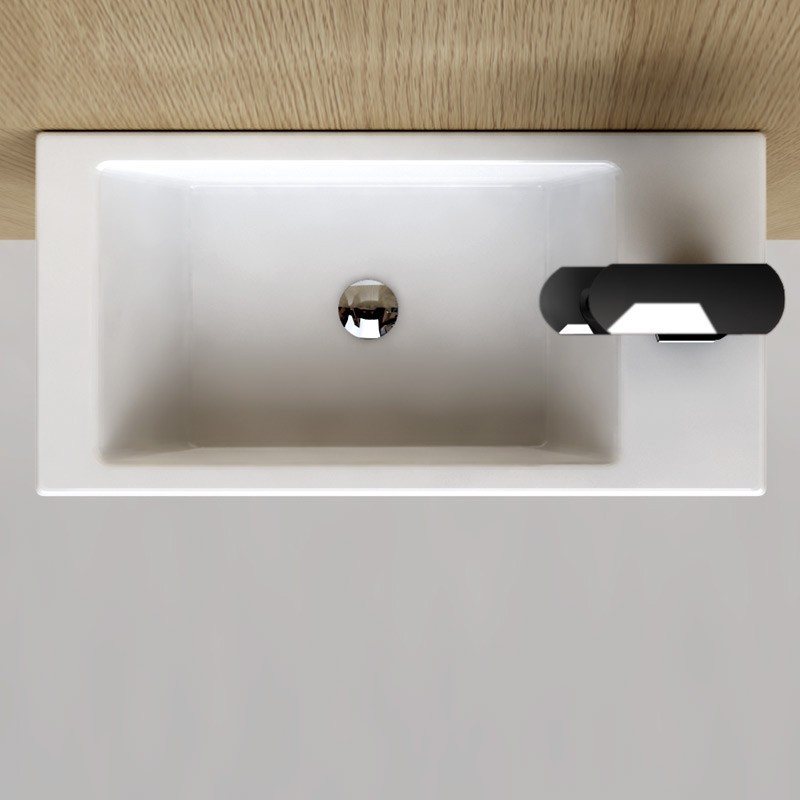 Lave-mains gain de place 50x25 cm, céramique, Pure