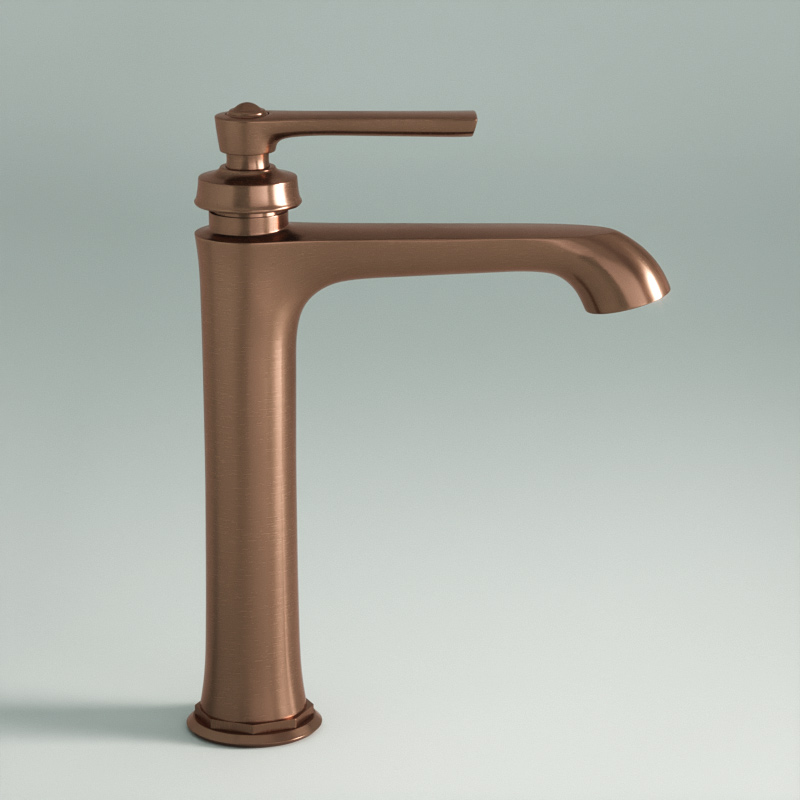 Robinet Mitigeur Lavabo Haut traité cuivre, avec bonde, liberty