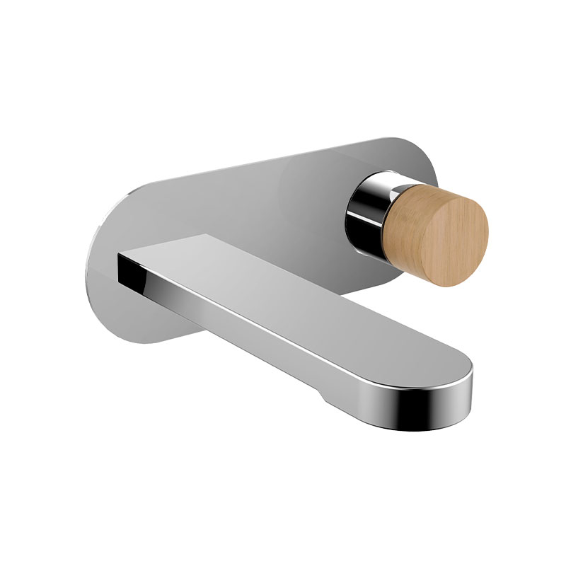 Manette pour mitigeur encastré Flow Round, Bois clair