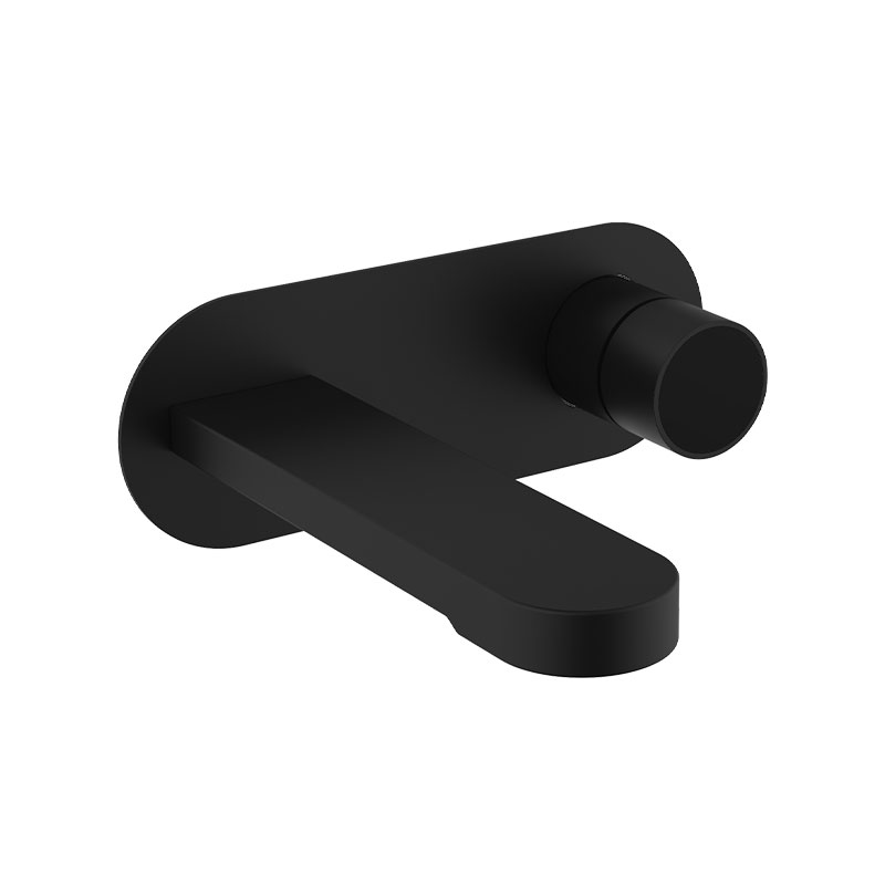 Manette pour mitigeur encastré Flow Round, Noir mat insert verre noir