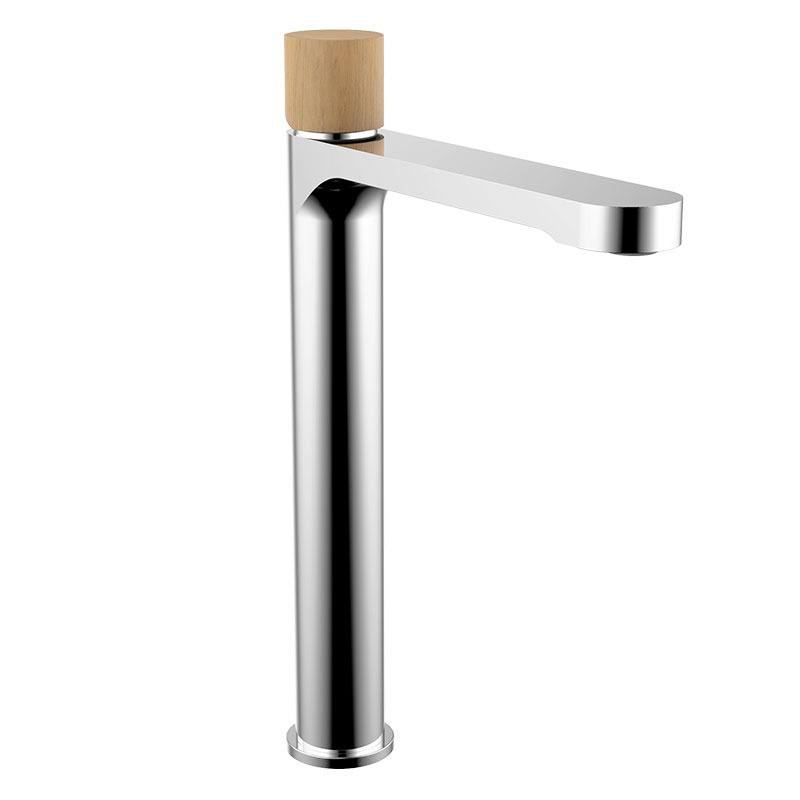 Manette pour mitigeur lavabo Flow Round, Bois clair