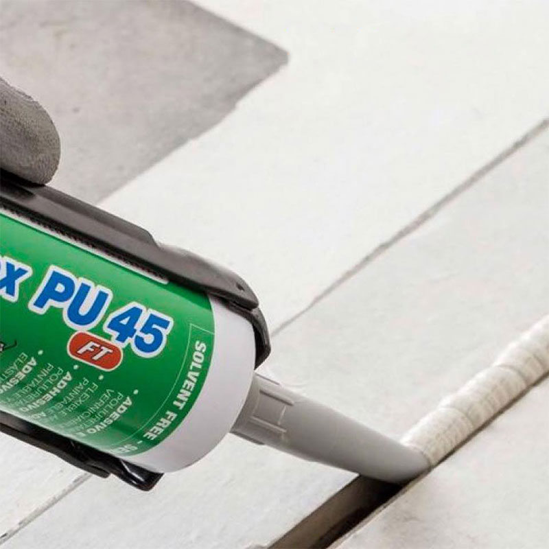 Mastic-colle polyuréthane, à haut module élastique, rapide, pouvant être peint