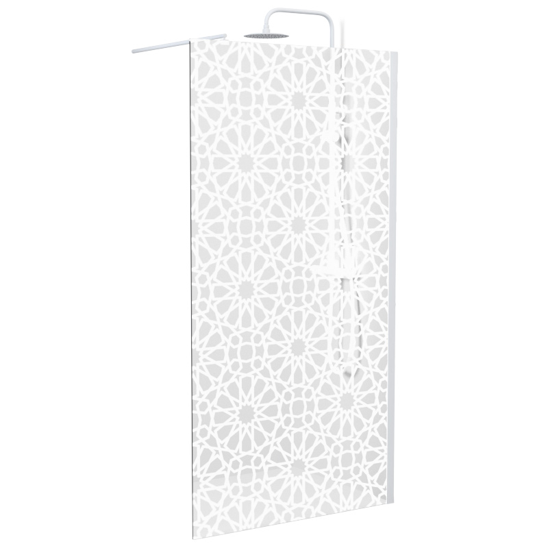 Paroi fixe Sérigraphiée, Profilé Blanc Mat, 80, 100, 110 et 120 cm, Médina Altea