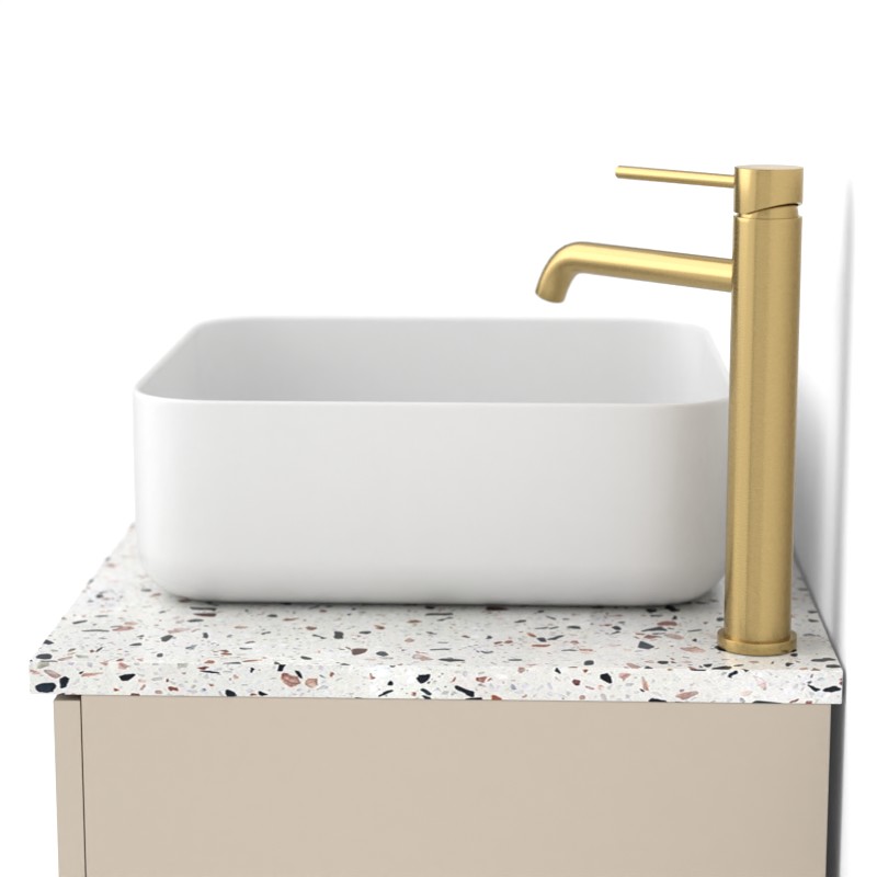 Meuble avec plan Terrazzo, 100 cm, Meuble Biscuit et Plan Terrazzo Roman pink white