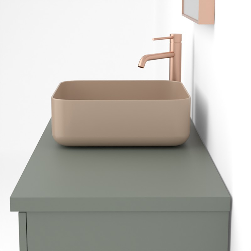 Meuble 120 cm Vert argile, 2 tiroirs et 2 portes Alma