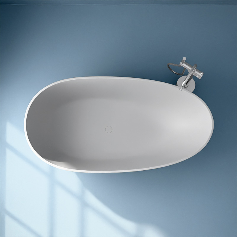 Baignoire îlot ovale, 150x76 cm à 180x90 cm, résine minérale