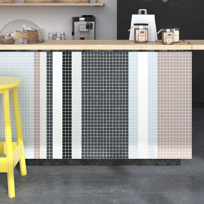 Mosaïque verre recyclé gris clair, 31x31 cm, Nordic matt light grey