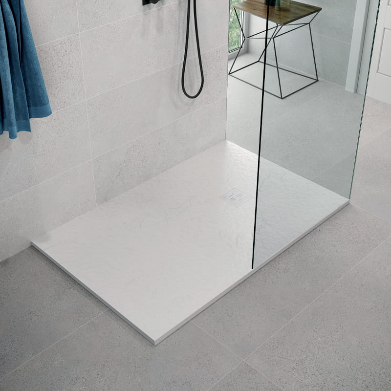 Receveur de douche, 100x110 à 180cm, grille et bonde inclus, Nuance