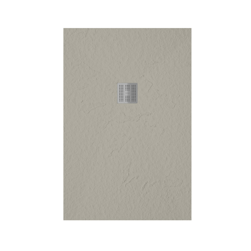 Receveur de douche 120x80 cm,  Greige + Grille + Bonde, Nuance