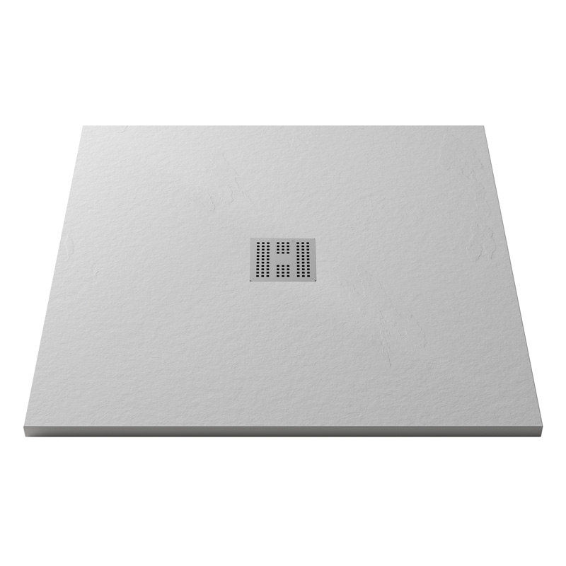 Receveur de douche 80x80 cm,  Blanc+ Grille + Bonde, Nuance
