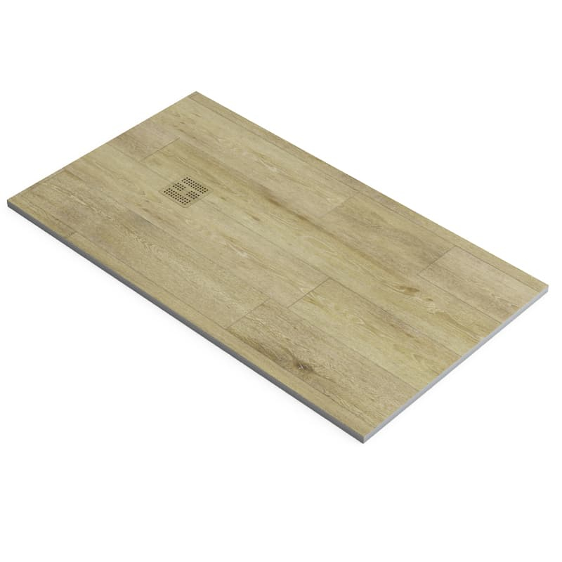 Receveur de douche, 90 x140,  160, 200cm, aspect bois chêne clair, Nuance