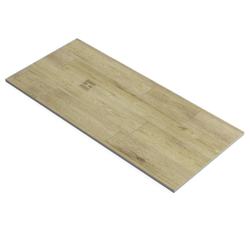 Receveur de douche, 90 x140,  160, 200cm, aspect bois chêne clair, Nuance