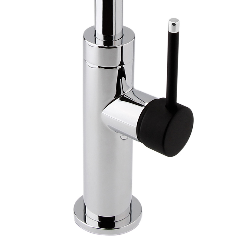 Mitigeur lavabo bec haut, finition chromée et mitigeur noir, Olip
