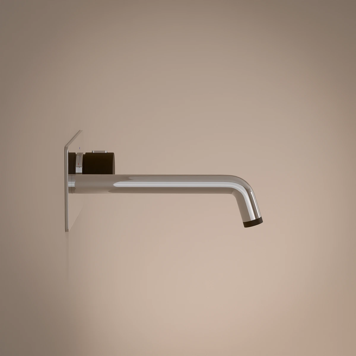 Robinet mitigeur lavabo progressif mural, chromé et noir, Olip