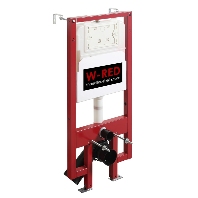 Pack Bati-support EXTRA PLAT W-RED + WC Noir mat + plaque noir