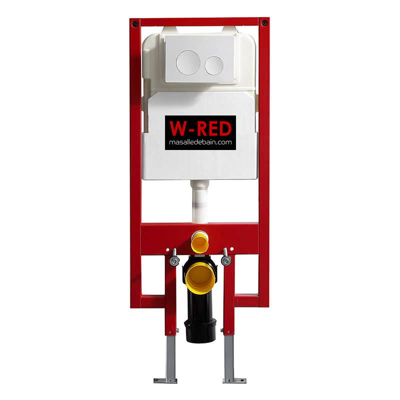 Pack Bati-support EXTRA PLAT W-RED + WC Noir mat + plaque noir