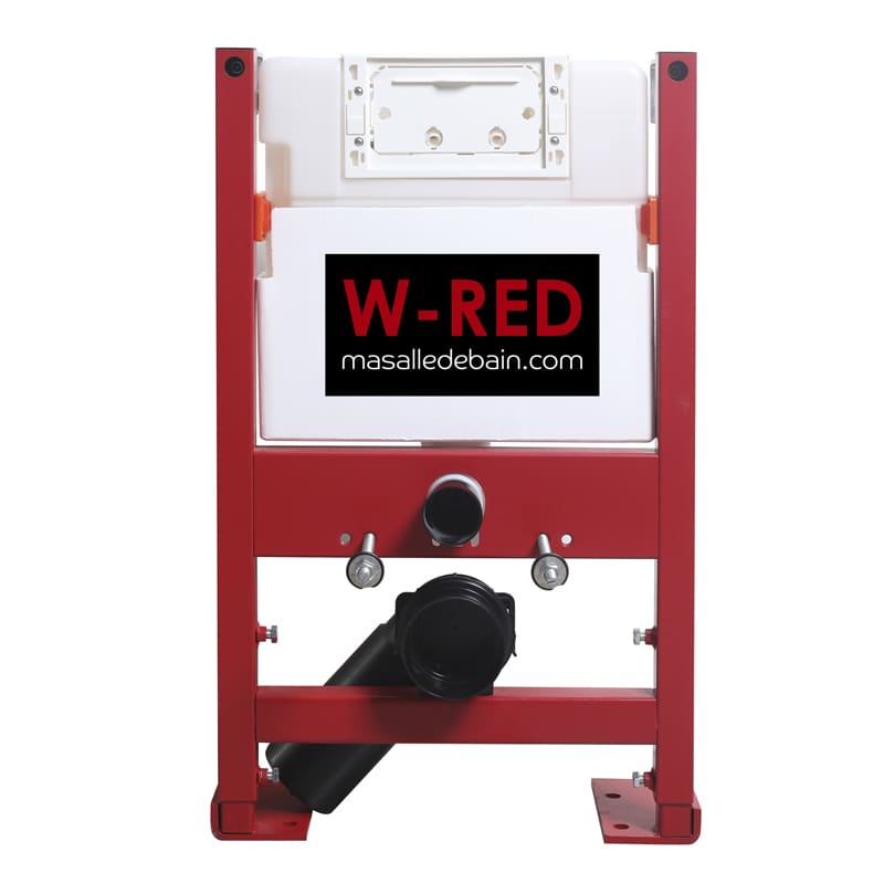 Bati-support FAIBLE HAUTEUR Autoportant universel, plaque de commande double touche W-RED