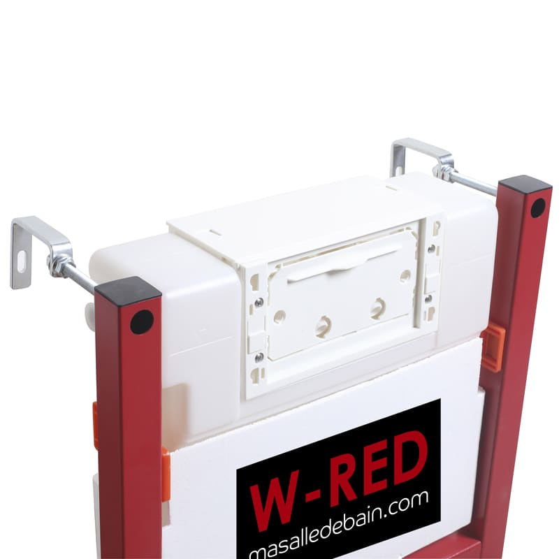 Bati-support FAIBLE HAUTEUR Autoportant universel, plaque de commande double touche W-RED