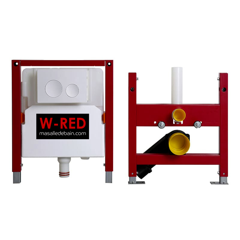 Bati-support, PRO universel, plaque de déclenchement double touche W-RED