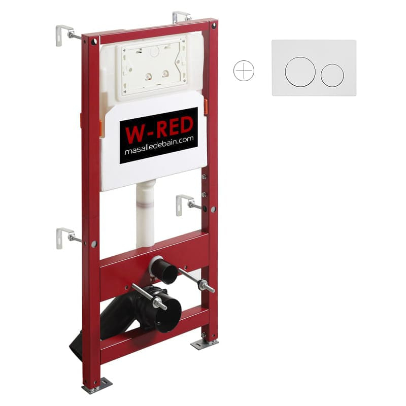 Bati-support, PRO universel, plaque de déclenchement double touche W-RED
