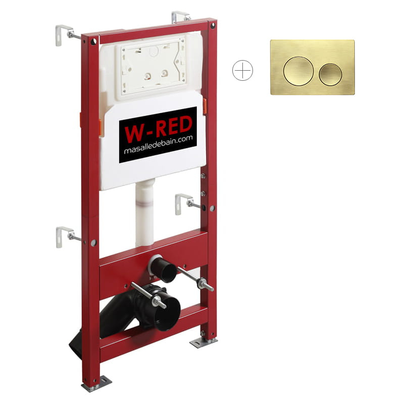 Bati-support, PRO universel, plaque de déclenchement double touche W-RED