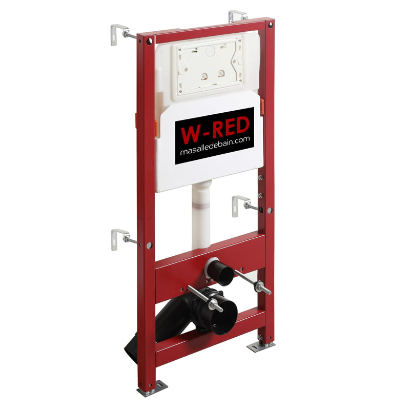 Bati-support, PRO universel, plaque de déclenchement double touche W-RED