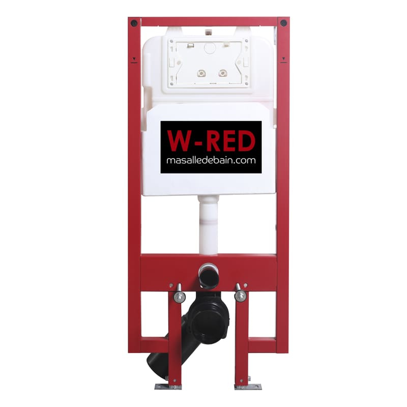Bati-support EXTRA PLAT universel, plaque de déclenchement double touche W-RED