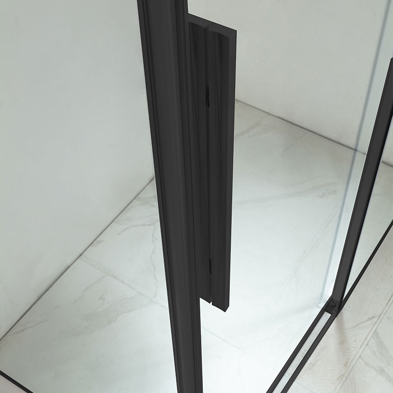 Ensemble cabine de douche coulissante 100 cm, Arena, receveur 100 x 90 cm, colonne de douche, noir, Chatelet