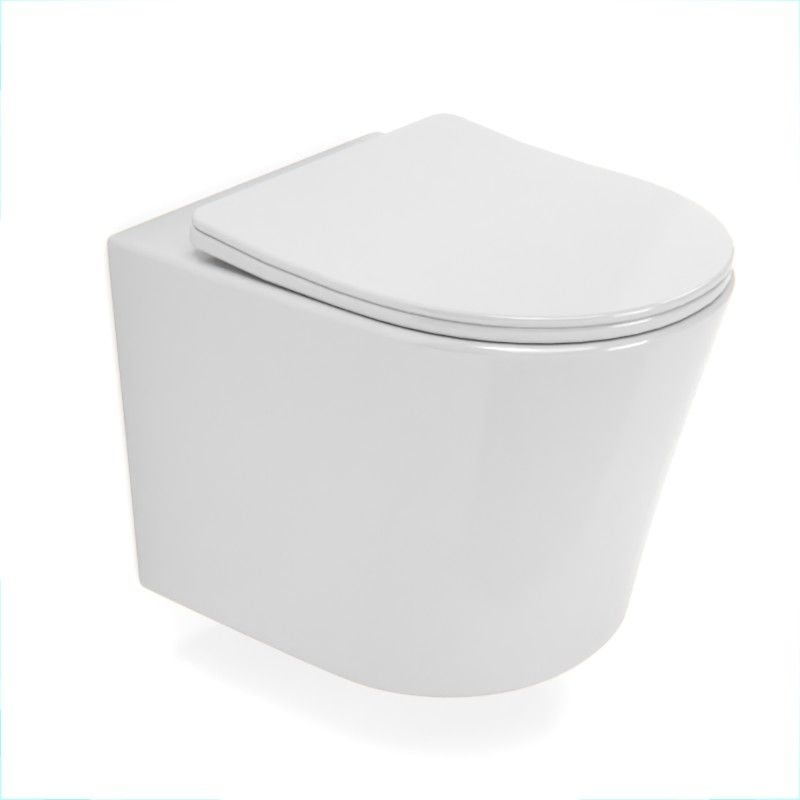Bâti Geberit Duofix Extra-Plat + Plaque blanche + WC suspendu Flavia blanc Rimless - Pack WC suspendu