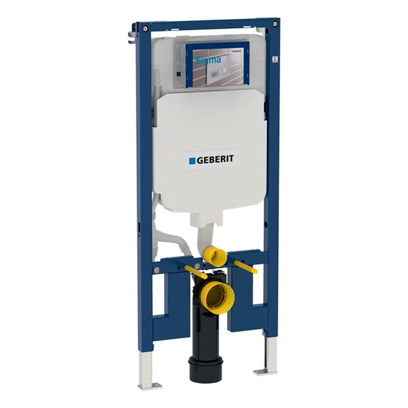 Bâti Geberit Duofix Extra-Plat + Plaque blanche + WC suspendu Flavia blanc Rimless - Pack WC suspendu