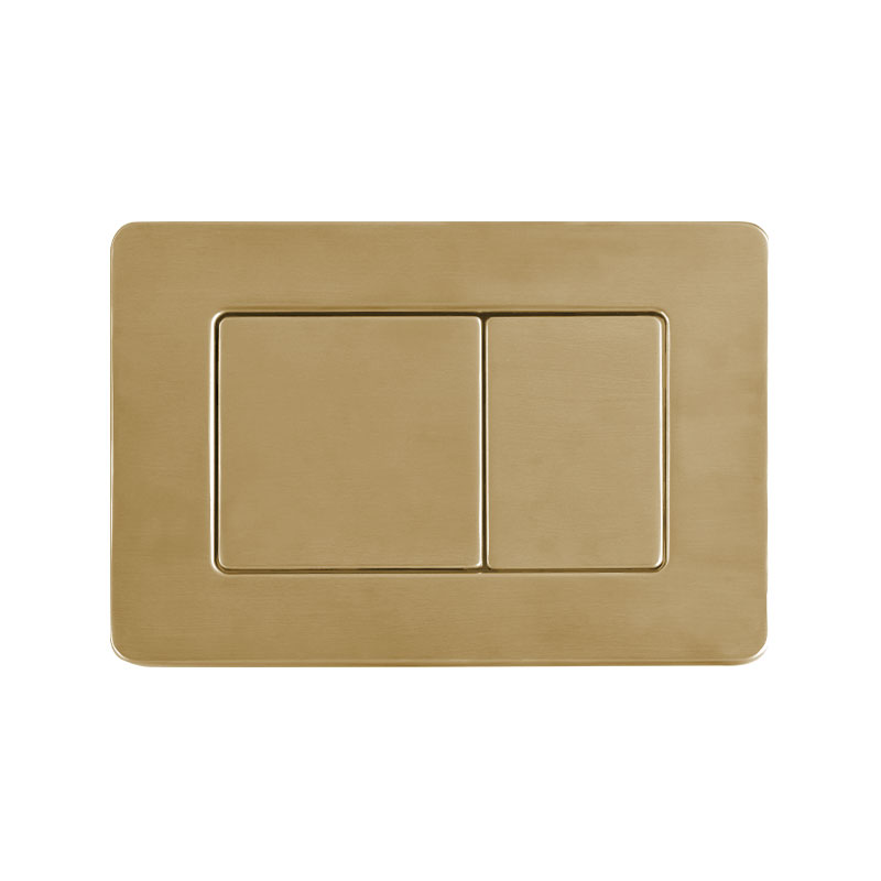 Bâti Geberit Duofix Extra-Plat + Plaque doré brossé + WC suspendu Kivu blanc mat Rimless