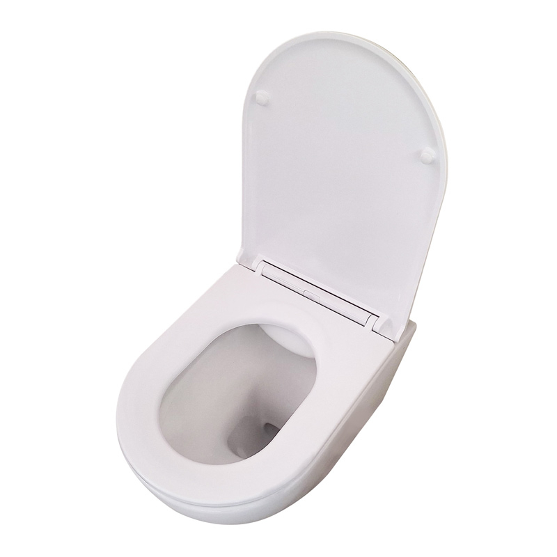Bâti Geberit Duofix Extra-Plat + Plaque doré brossé + WC suspendu Kivu blanc mat Rimless