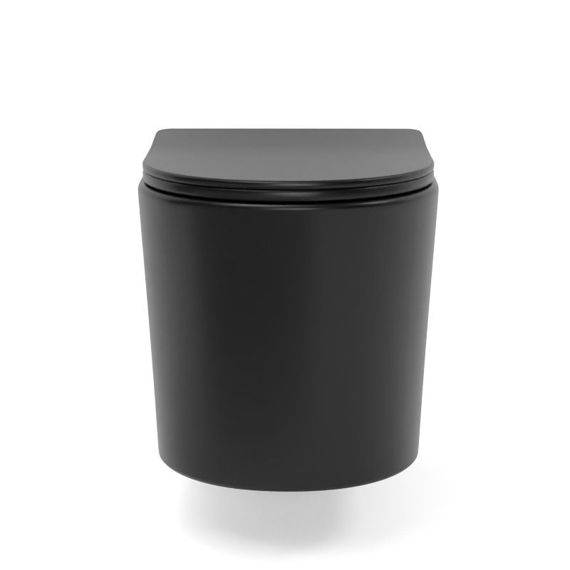 Bâti autoportant noir Elo + Capteur + WC suspendu noir mat, Flavia