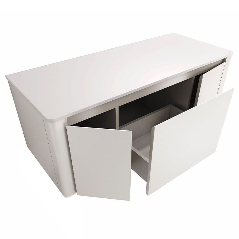Meuble suspendu blanc mat, 120 cm, avec plan en résine minérale, Panthéon