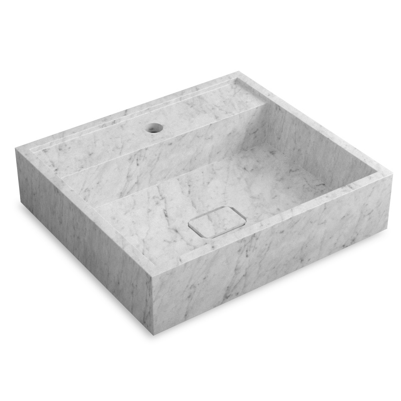 Plan de toilette avec vasque en marbre Carrara 100 cm, Marino