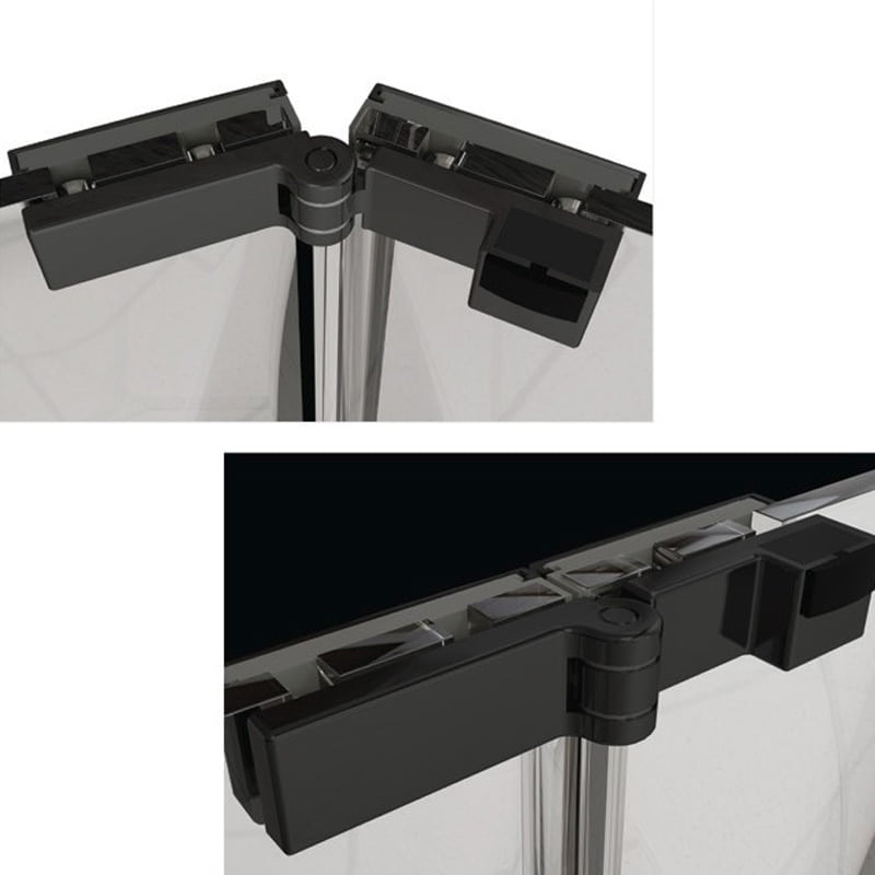 Porte de douche pliable sur mesure, noir mat, de 66 à 94 cm Prisma