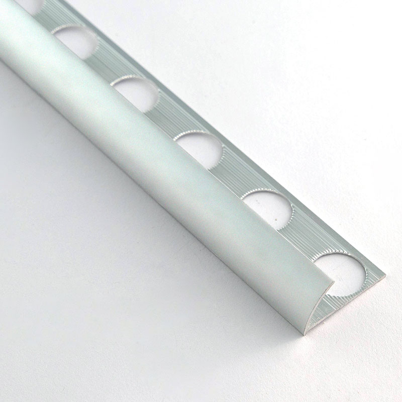 Profilé aluminium 1/4 de rond  10.5mm 260cm, 3 coloris