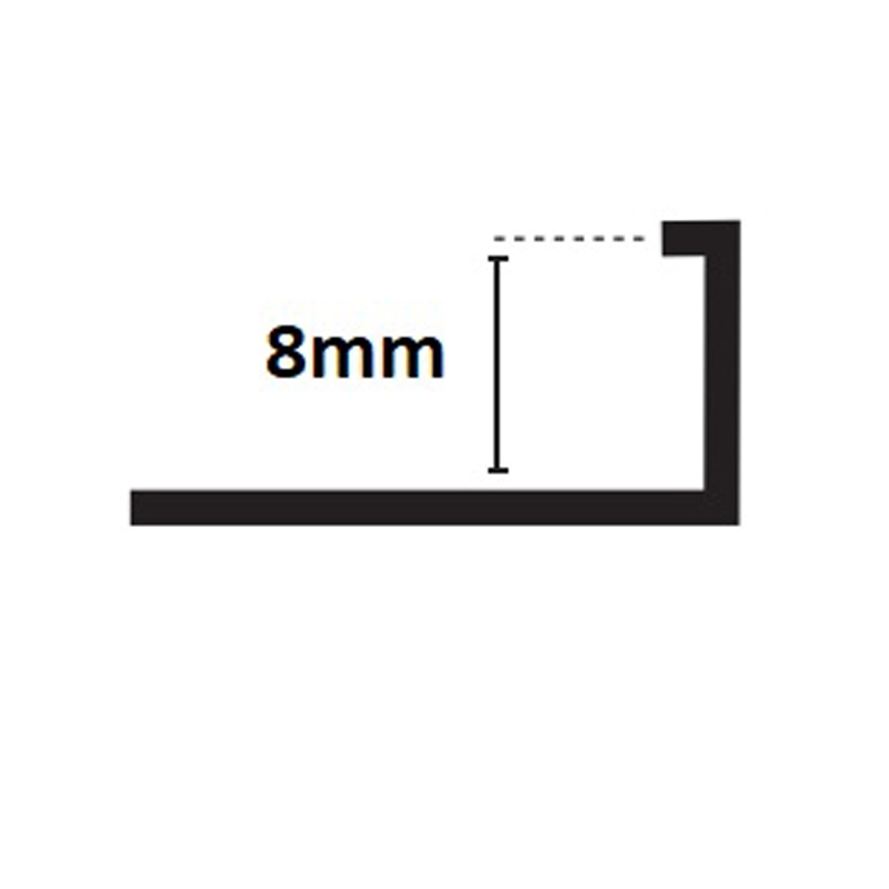 Profilé aluminium en L 2 coloris 8mm 260cm