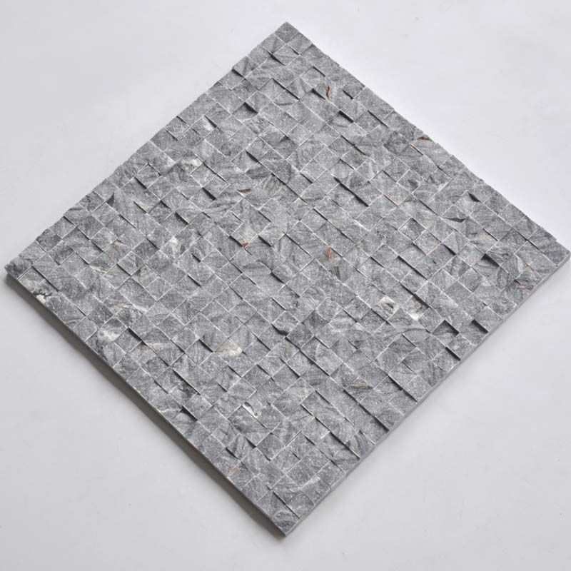 Mosaïque en pierre, 30x30 cm, Quadra, gris clair