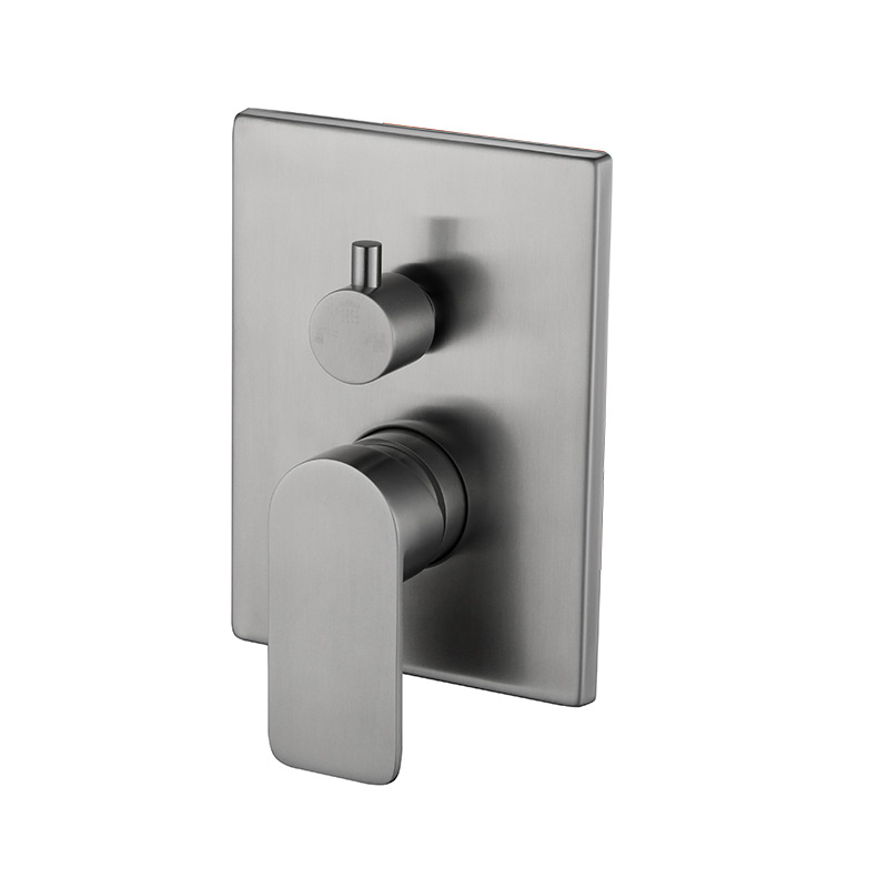 Composition de douche à encastrer, inox brossé, 2 sorties, Quadra-Steel
