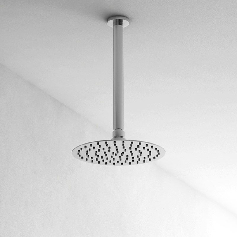 Pommeau de douche Roll, 2 dimensions,  et bras de douche plafond 25cm