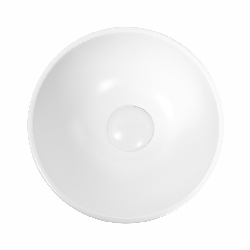 Vasque à poser Ø37,5 cm ronde, céramique, Blanc mat, made in France, Romi
