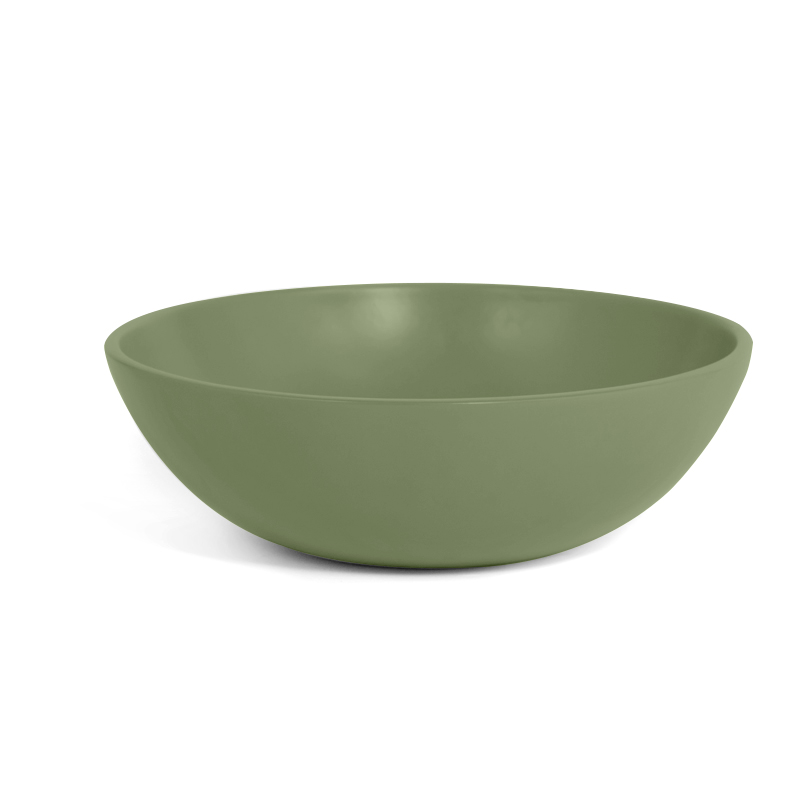 Vasque à poser Ø37,5 cm ronde, céramique, Vert mat, made in France, Romi
