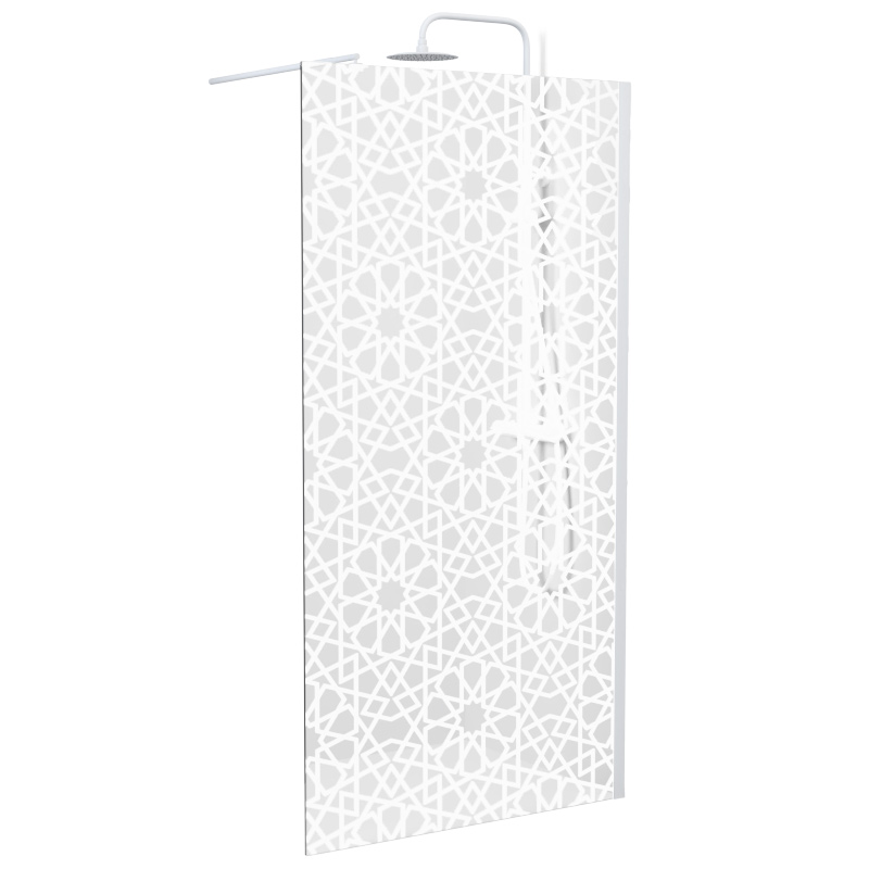 Paroi fixe Sérigraphiée, Profilé Blanc Mat, 80, 100, 110 et 120 cm, Ryad Altea